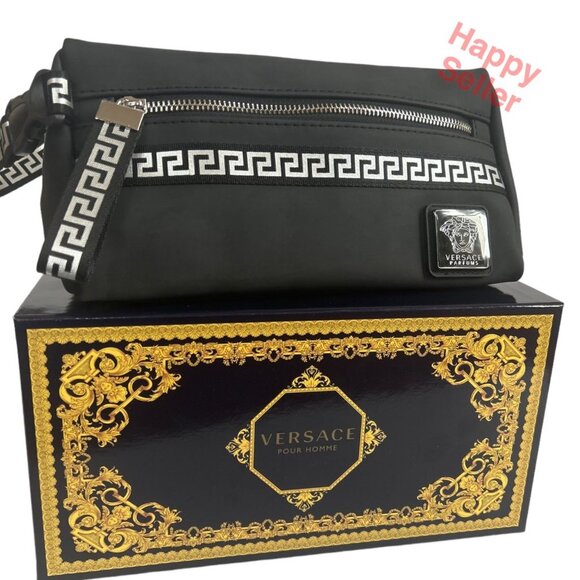 Versace Pouch Dopp Kit Toiletries Travel Bag Perfumes Box Makeup Cosmetics New - Picture 1 of 14